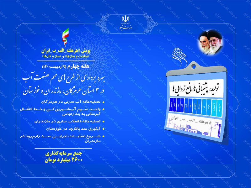 بهره‌برداری از 4 طرح بزرگ صنعت آب با حضور ویدئوکنفرانسی رئیس‌جمهور و وزیر نیرو